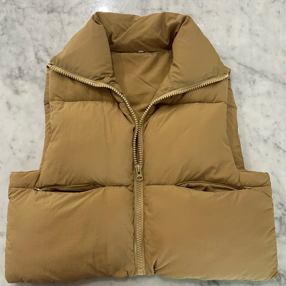 Women's Tan Puffer Vest
